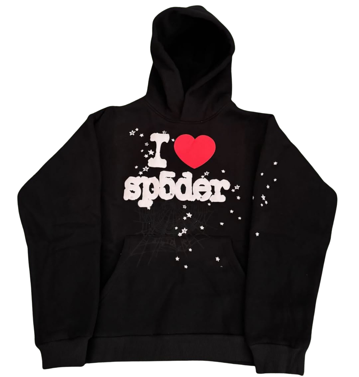 BLACK SP5DER “I ❤️ SP5DER” HOODIE