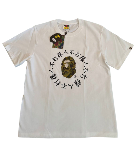 WHITE BAP3 1ST CAMO KANJI TEE