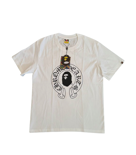 WHITE BAP3 X CHROME H3ARTS TEE